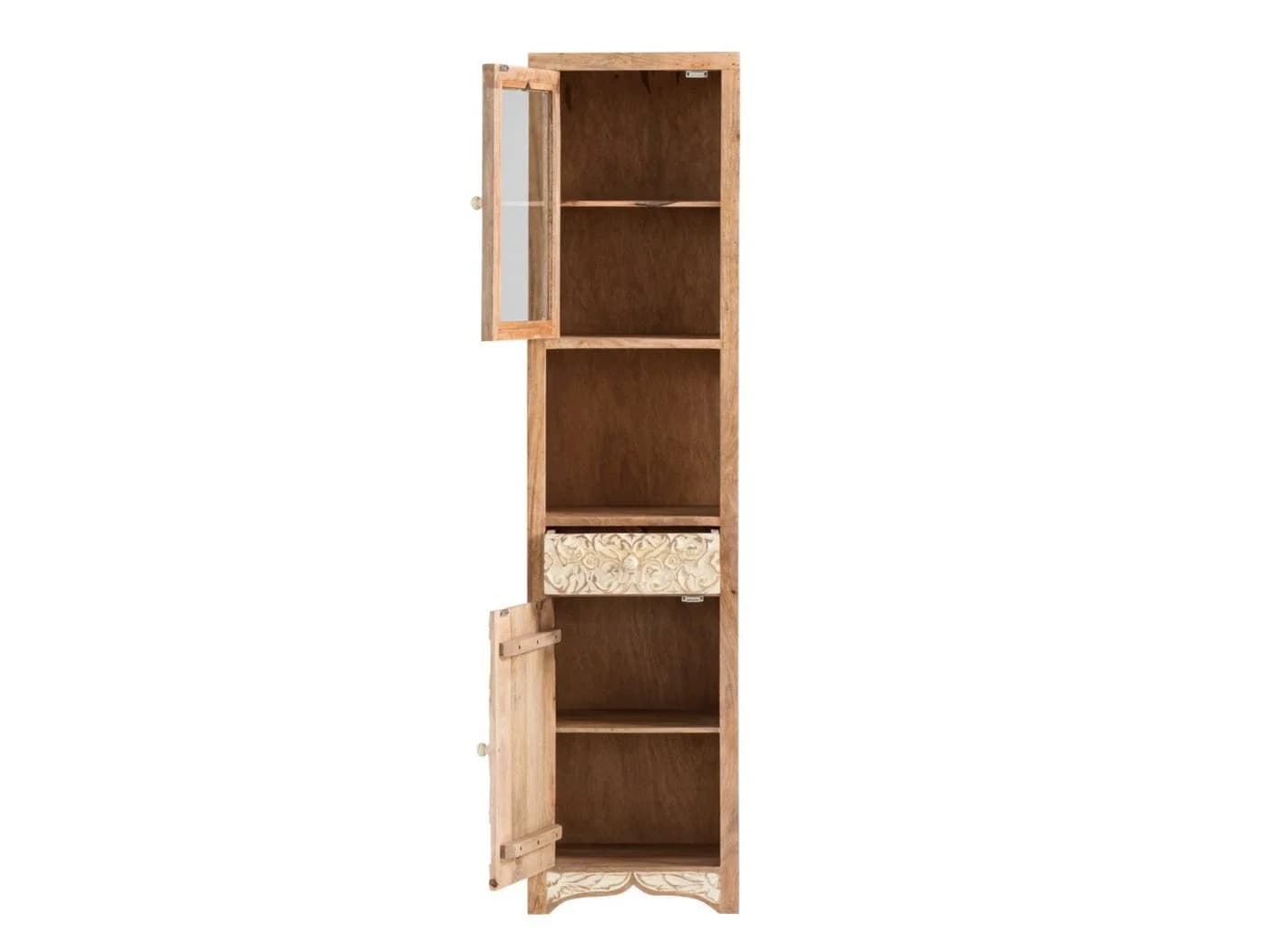 massivum Hochschrank Delhi Badschrank Braun Massivholz - Bild 5
