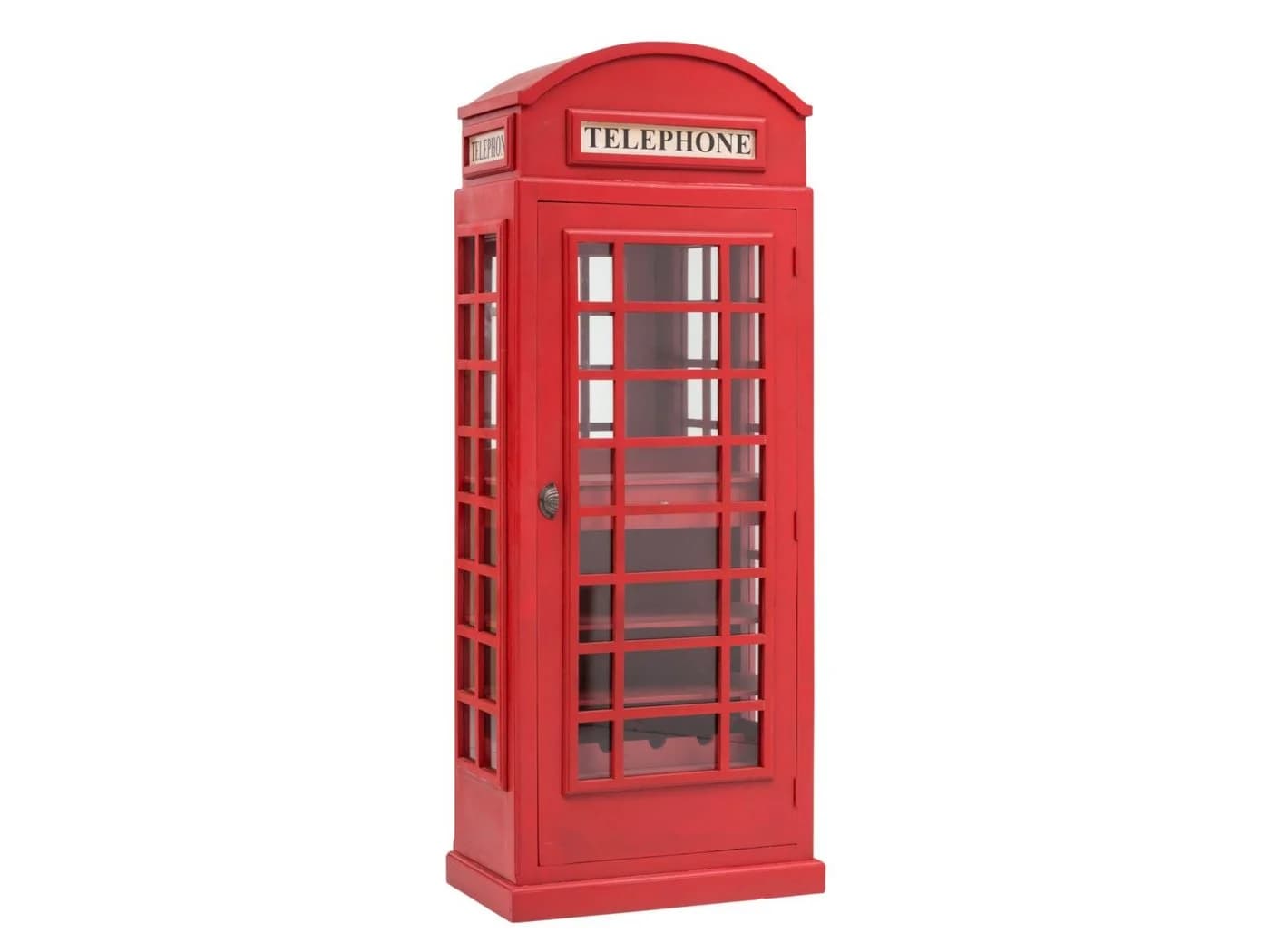 massivum Vitrine Barschrank Telefonzelle Rot Mango Holz - Bild 2
