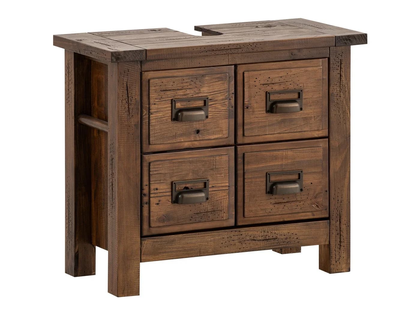 massivum Badmöbel-Set Cancun rustikal Massivholz Pinie braun