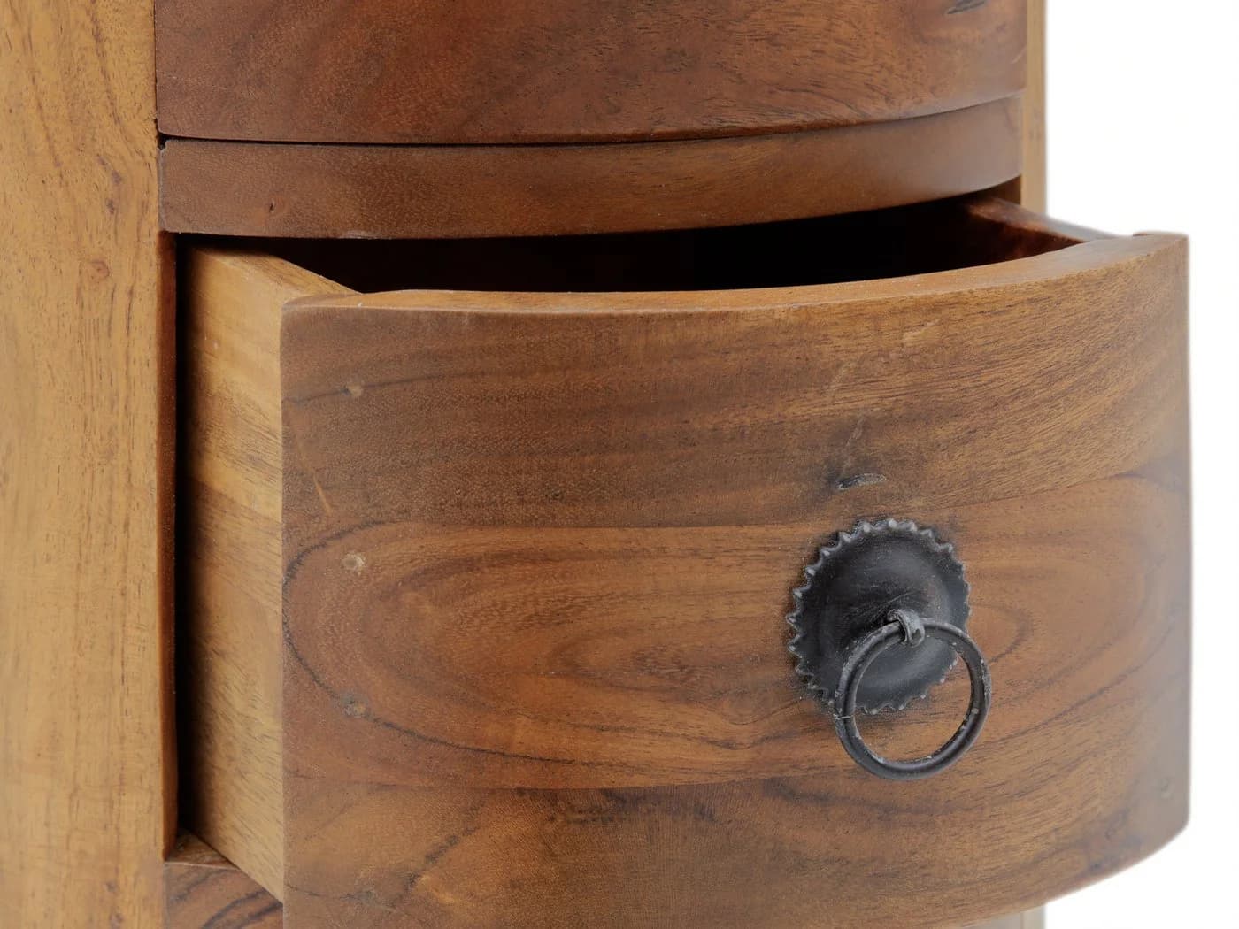 massivum Kommode Merlow Akazie Rundschrank 5 Schub Beistelltisch Braun - Bild 4