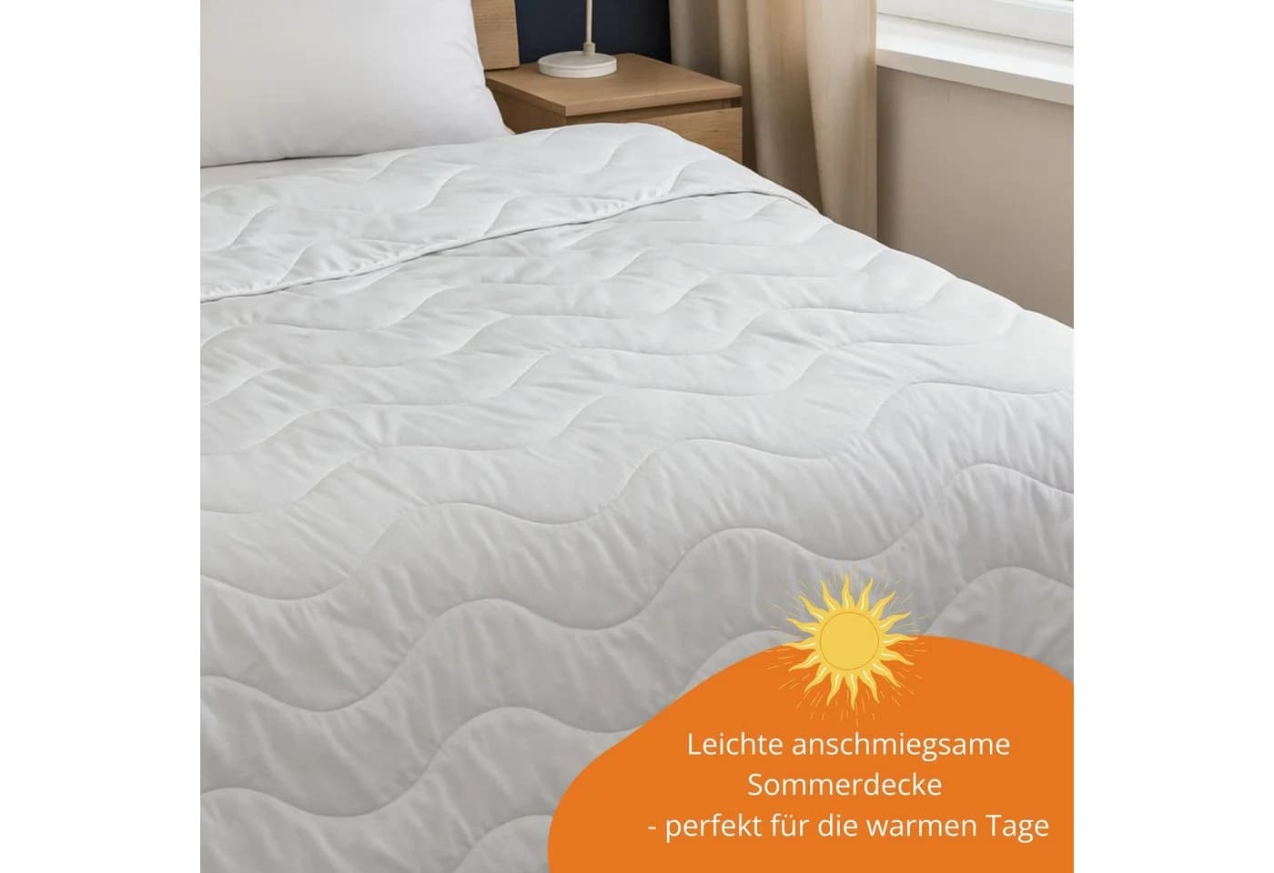 sleepling Sommerbettdecke Wildseidendecke 100% Baumwolle & Seide