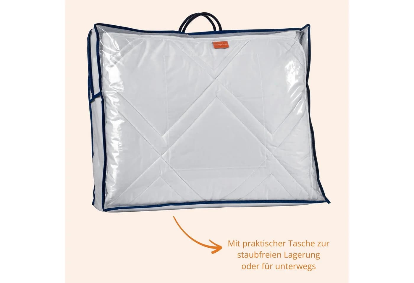 sleepling Kamelhaarbettdecke 100% Baumwolle Mako-Satin Diamantsteppung - Bild 5