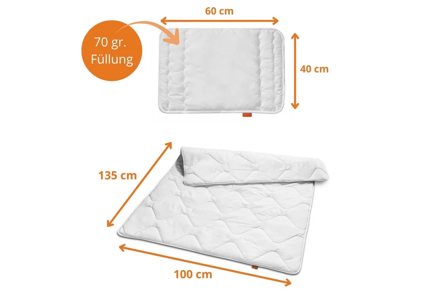 sleepling Kinderbettdecke + Kissen Set Mikrofaser 100x135 cm