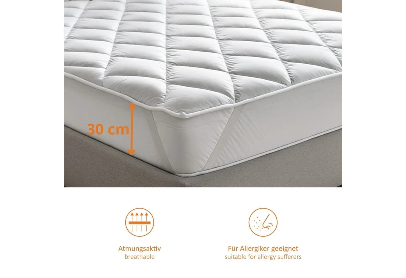 sleepling Matratzenauflage Komfort 100 Weiß Mikrofaser - Bild 3