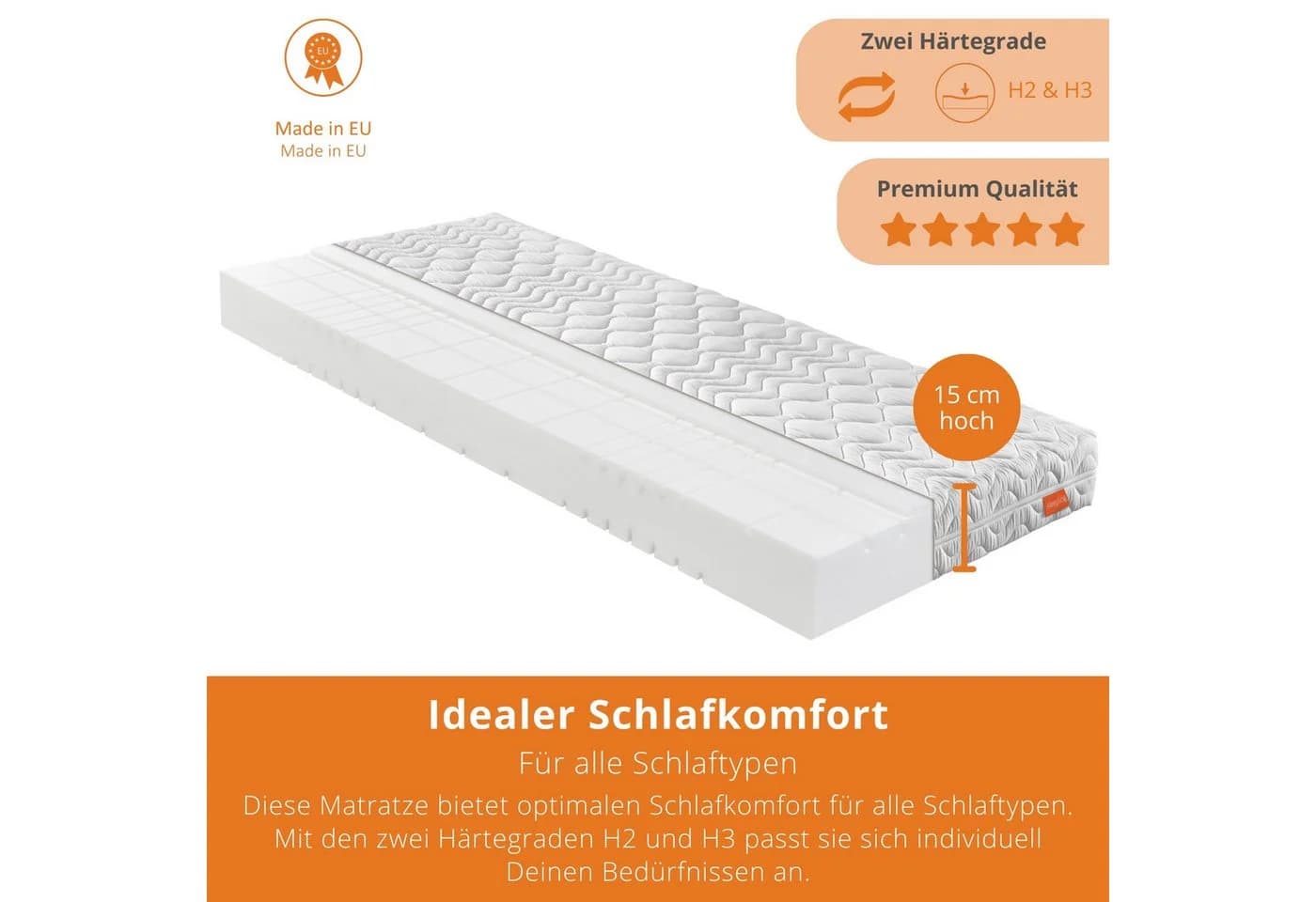 sleepling Kaltschaummatratze Bodyprotect 500 Duo Wendematratze Duo-Härtegrad - Bild 4
