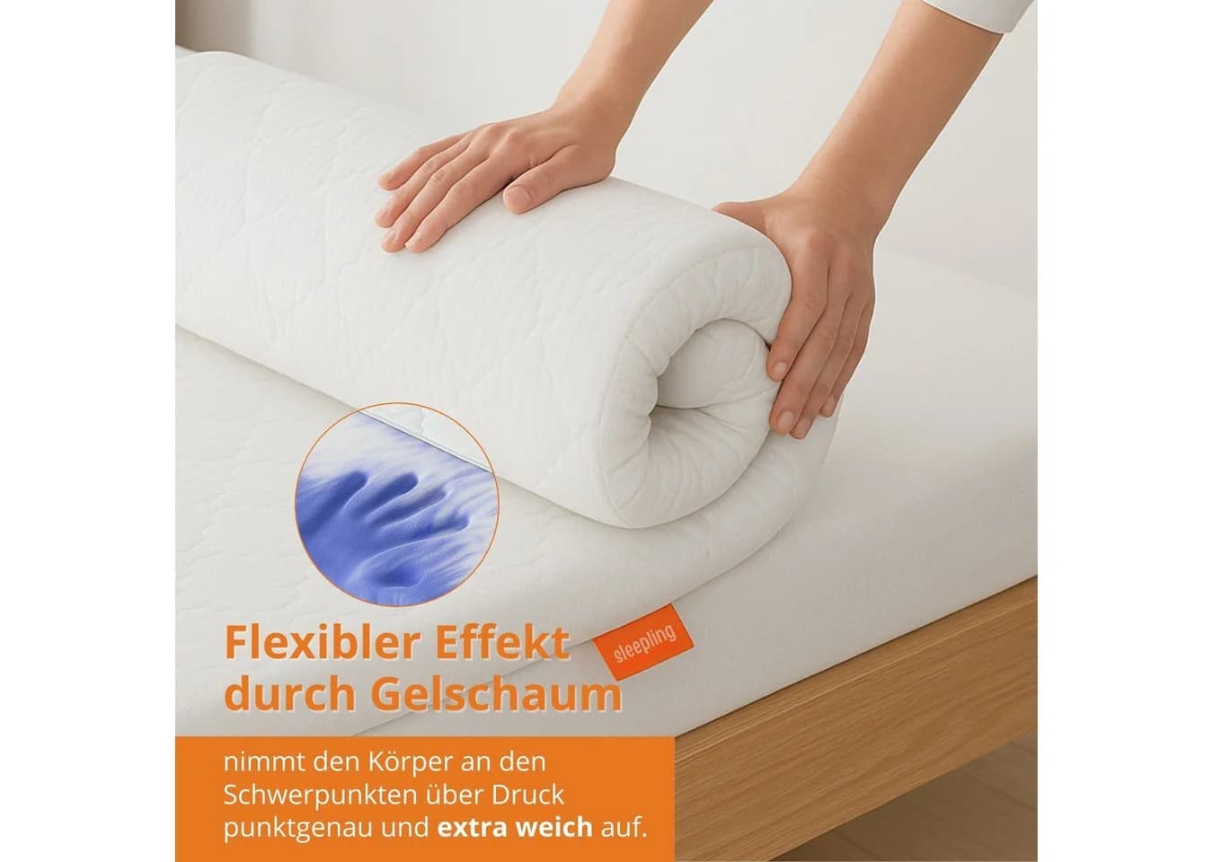 sleepling Topper aus Gelschaum 6 cm orthopädische Matratzenauflage