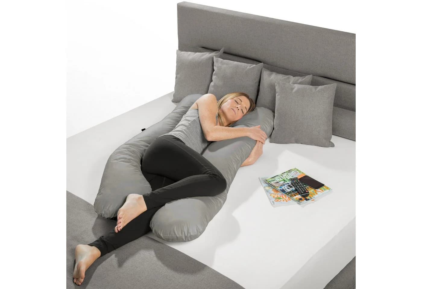 sleepling Stillkissenbezug Bodypillow Grau - Waschbar 60°C - Bild 4