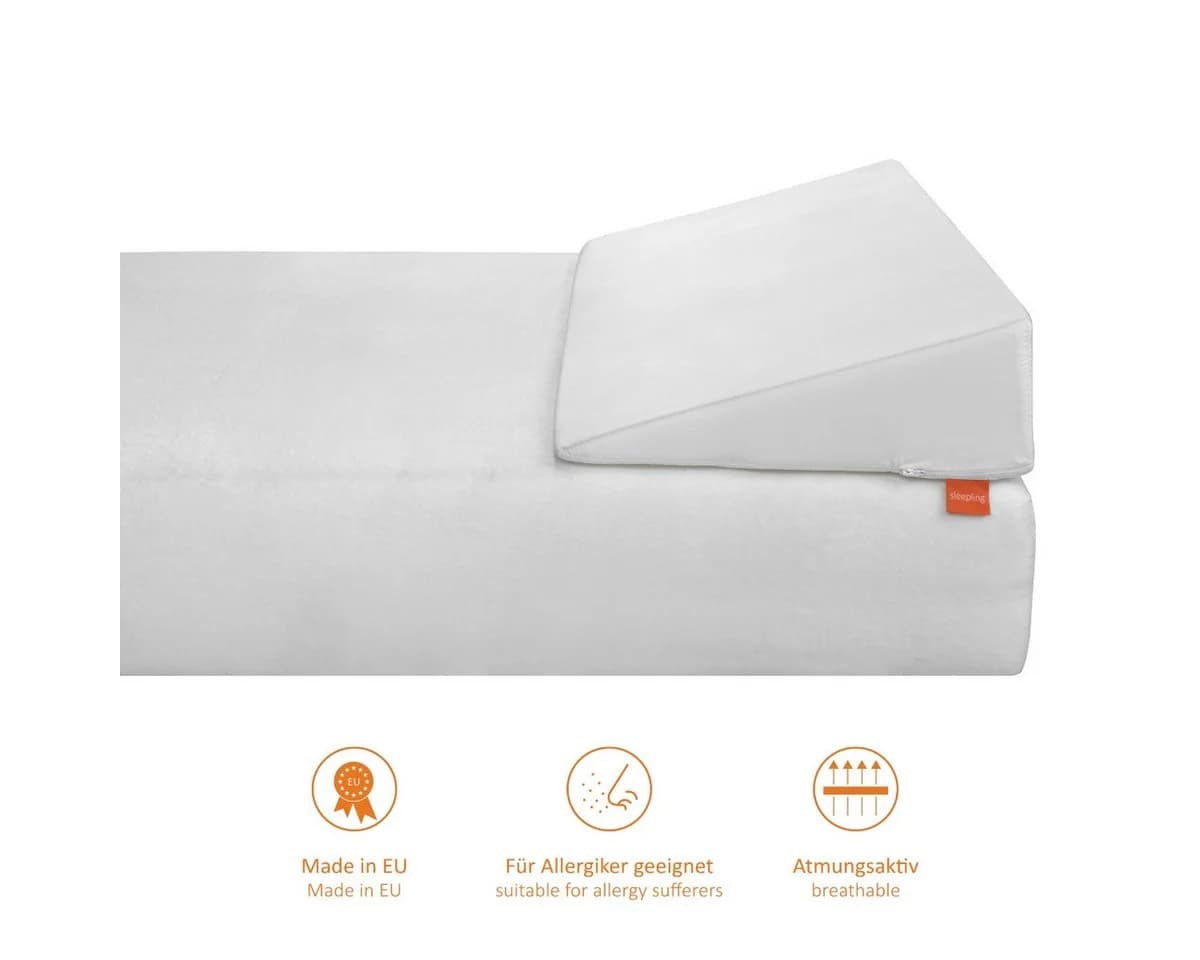 Matratzenkeil und Bücherkissen sleepling, formstabil, atmungsaktiv, druckentlastend, Bezug aus 100% Polyester