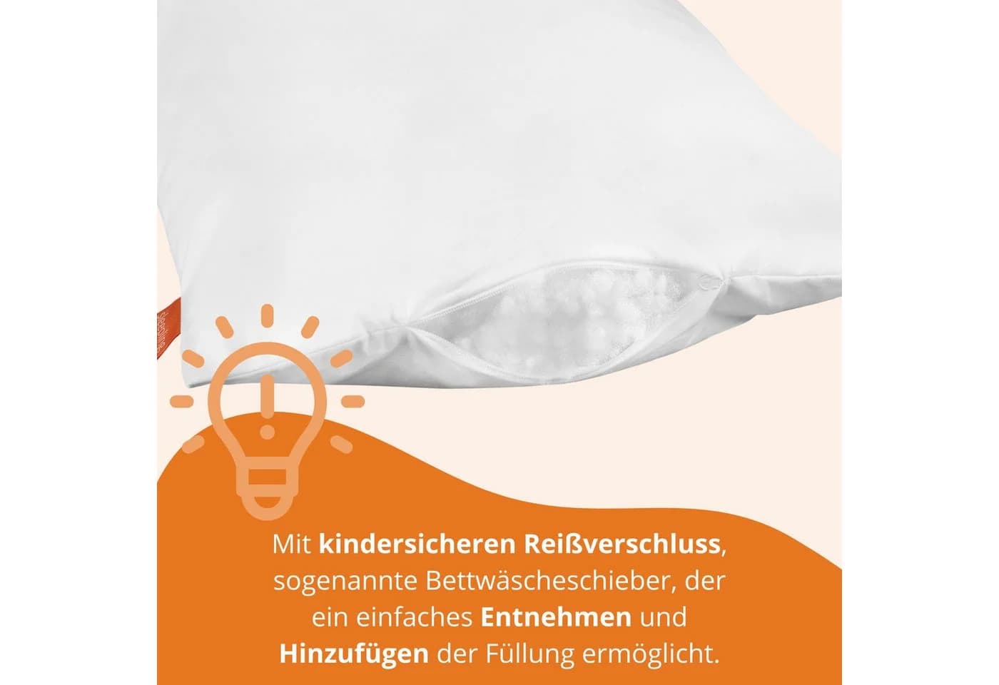 sleepling Kinderkopfkissen 100% Baumwolle Hohlfaserkugeln - Bild 5