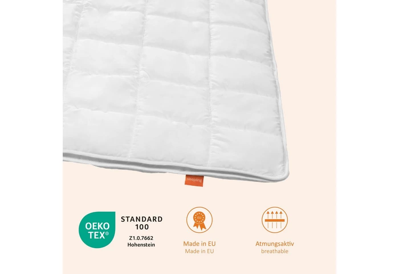 sleepling Microfaserbettdecke für Allergiker, 100% Polyester, Peachskin