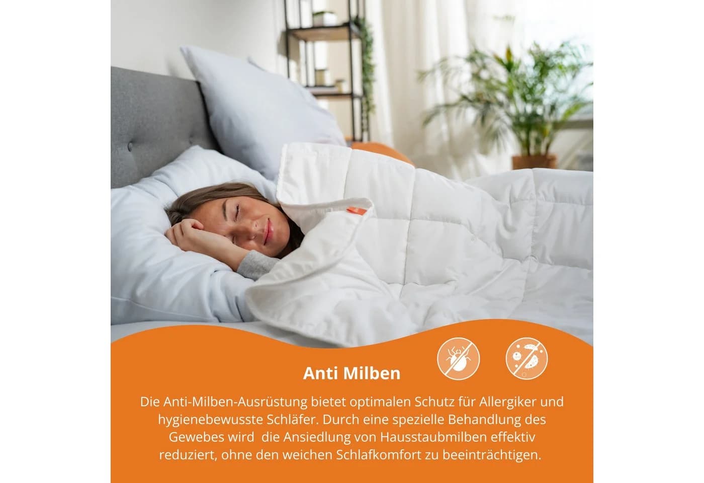 sleepling Microfaserbettdecke für Allergiker, 100% Polyester, Peachskin - Bild 4