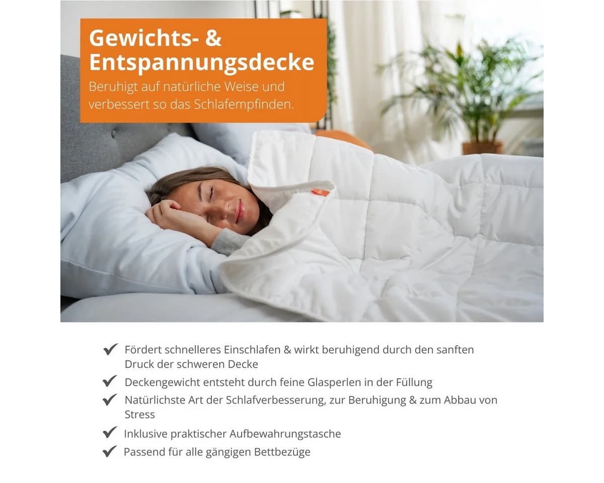 sleepling Gewichtsdecke Kassettendecke Glasperlenfüllung Mikrofaser - Bild 3