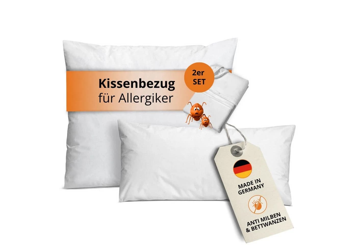 sleepling Kissenbezug Evolon Encasing Kopfkissen 2 Stück Milbenbezug Milbenkotdicht Hausstauballergiker - Bild 2