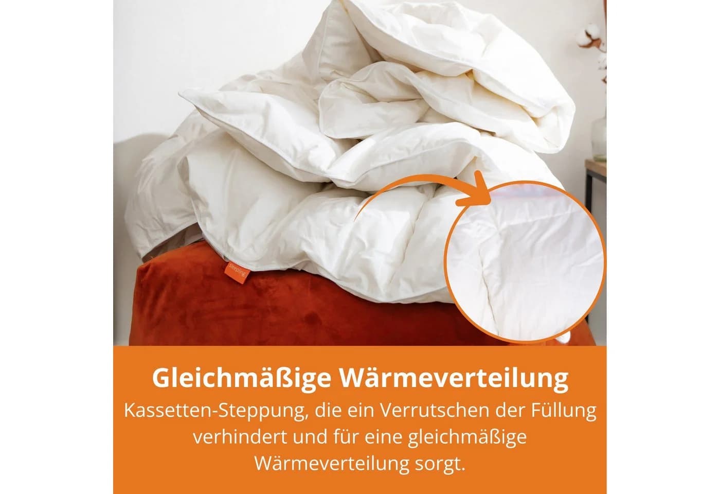 sleepling Federbettdecke mit 100% neuen Federn, Mako Baumwolle, Down-Pass - Bild 4