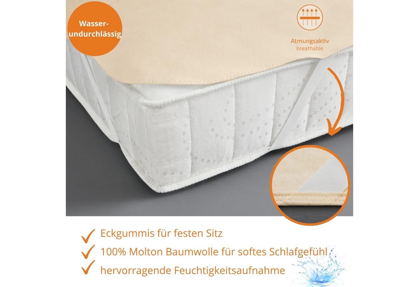 sleepling Matratzenauflage Molton Matratzenschoner Weiß - Bild 4