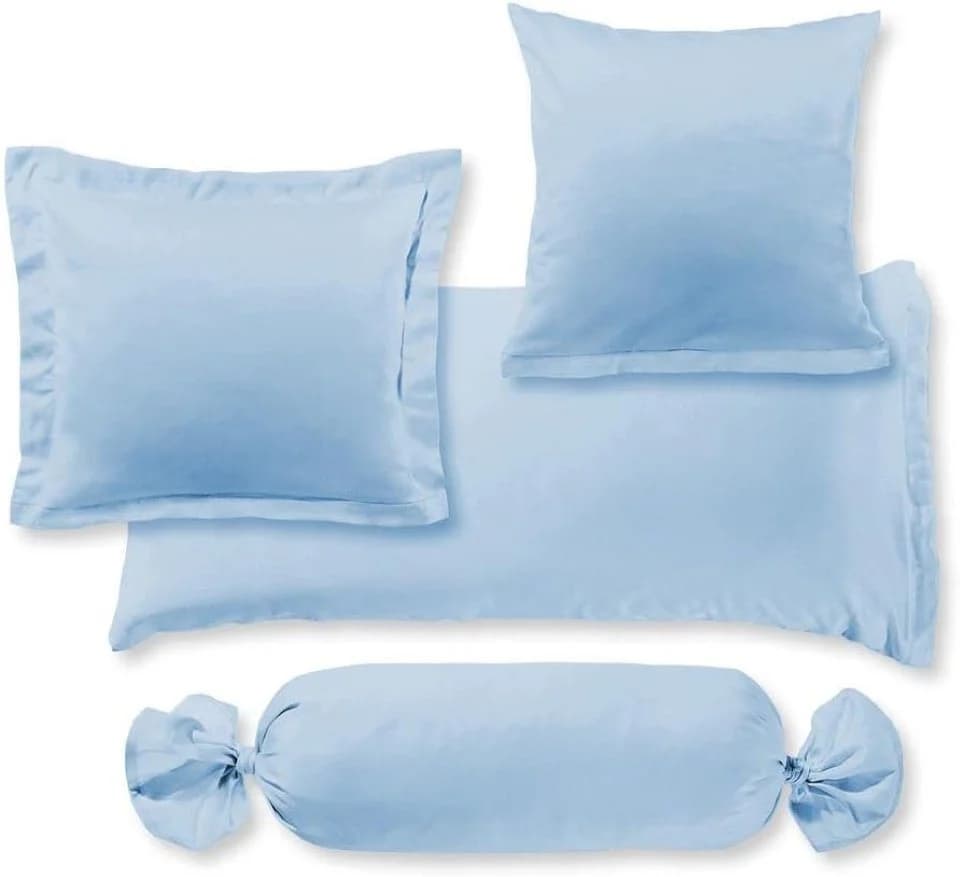 sleepling Kissenhülle Satin Blau Mako-Satin