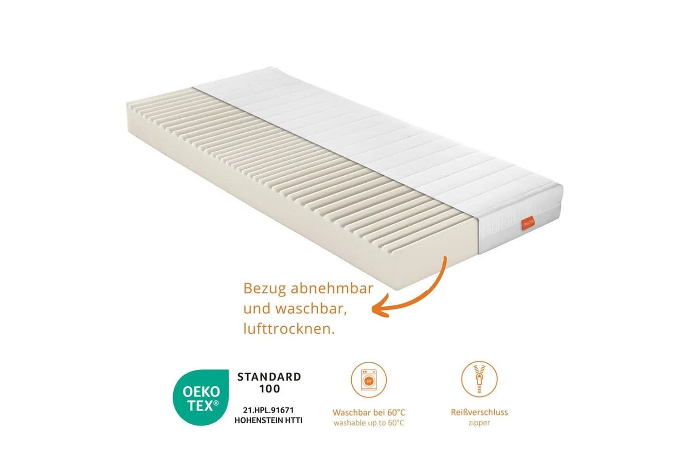sleepling Kaltschaummatratze Basic30 7-Zonen Duo-Härtegrad H2/H3 Weiß - Bild 3