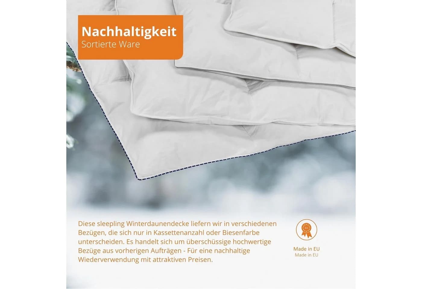 sleepling Daunenbettdecke 90% Daunen 10% Federn Baumwollbezug