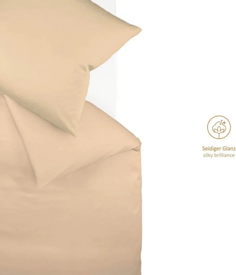 sleepling Bettwäsche Satin 100% Baumwolle Beige - Bild 3