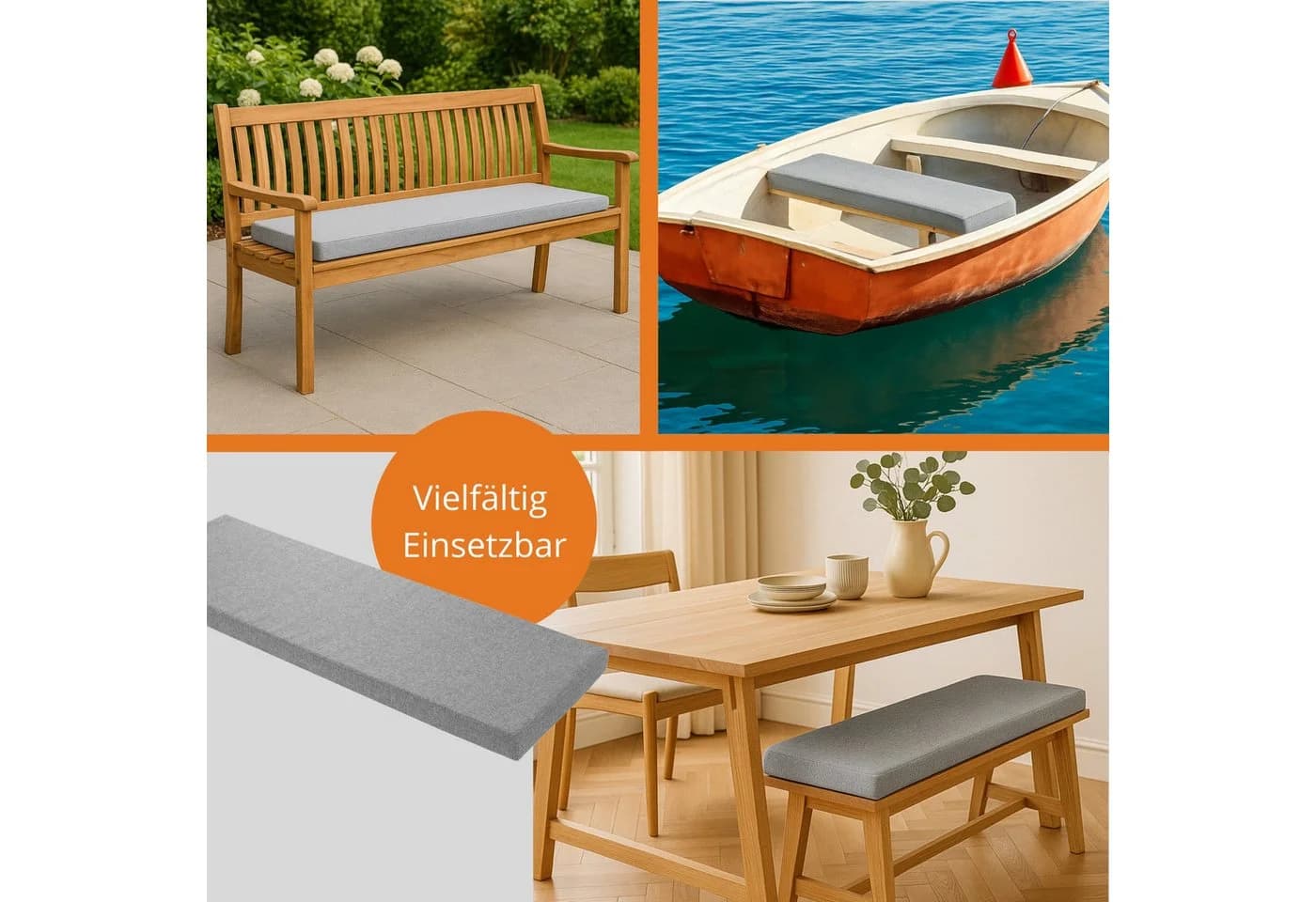 sleepling Bankauflage 200x40 cm Anti-Rutsch Unterseite - Bild 3