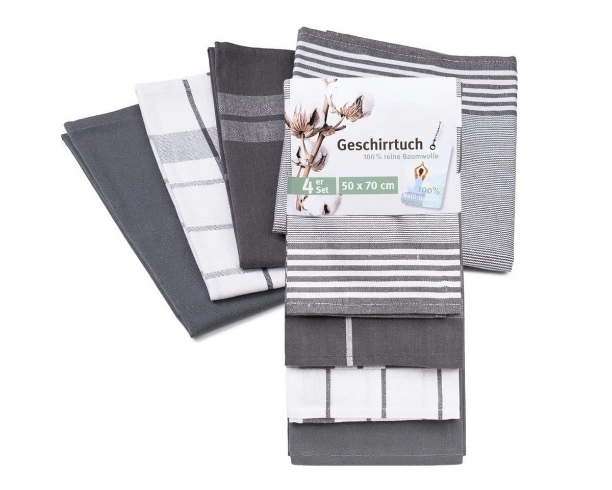 liebling Geschirrtuch 4er Pack Anthrazit 100% Baumwolle - Bild 2