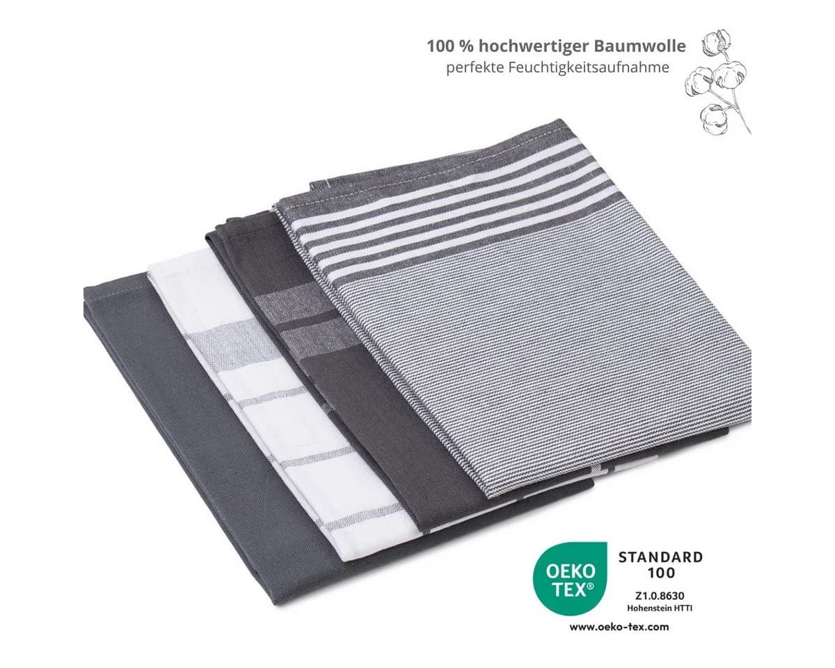 liebling Geschirrtuch 4er Pack Anthrazit 100% Baumwolle - Bild 3