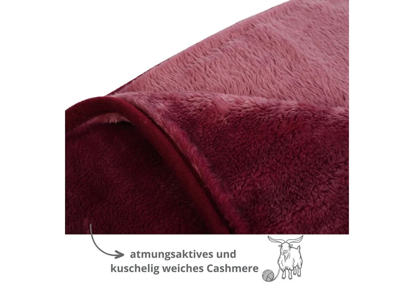 liebling Wohndecke Kuscheldecke Cashmere Feeling Rot
