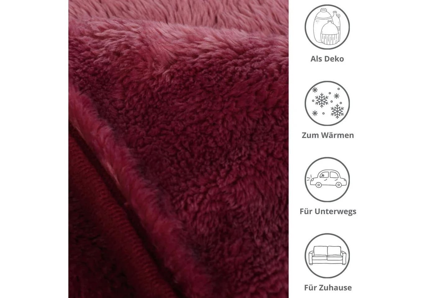 liebling Wohndecke Kuscheldecke Cashmere Feeling Rot - Bild 4