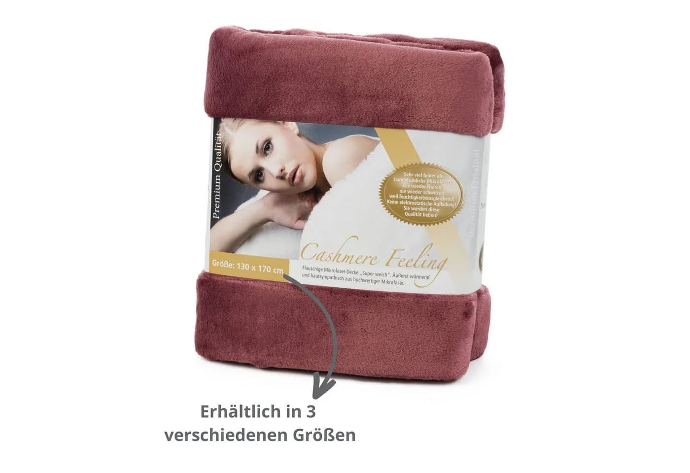 liebling Wohndecke Kuscheldecke Cashmere Feeling Rot - Bild 5