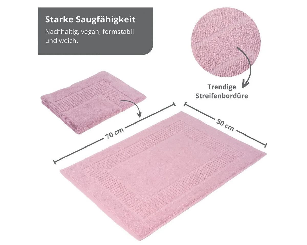 liebling Badematte Badvorleger Bio-Baumwolle Rosa - Bild 3