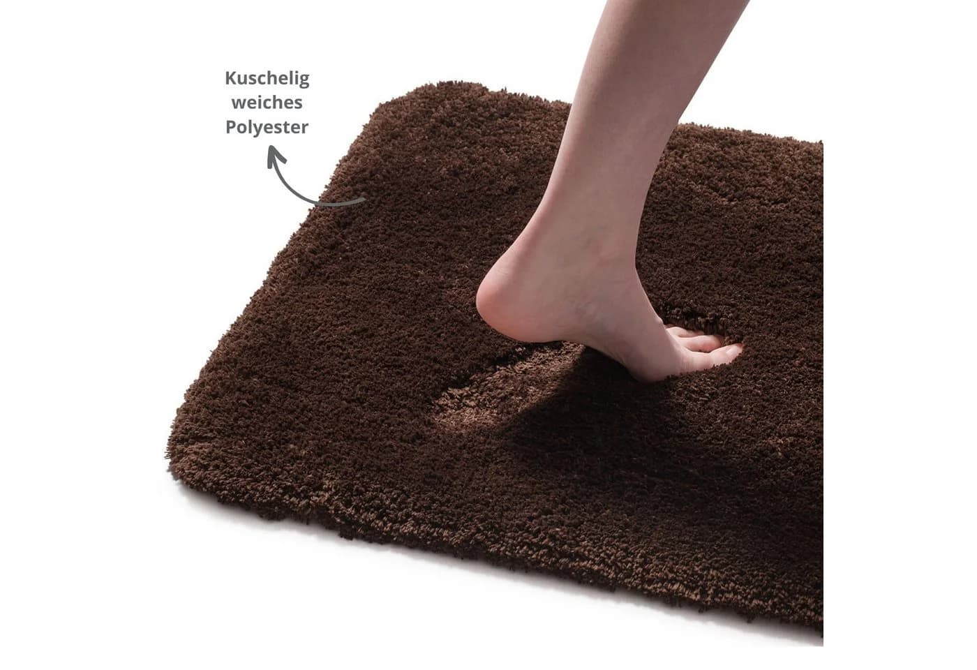 liebling Badematte Superior Polyester Rutschhemmend Dunkelbraun - Bild 4