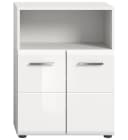 furnling Badkommode Standschrank Ivy Weiß Hochglanz 2 Türen Bild 3