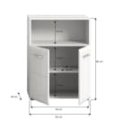 furnling Badkommode Standschrank Ivy Weiß Hochglanz 2 Türen Bild 5