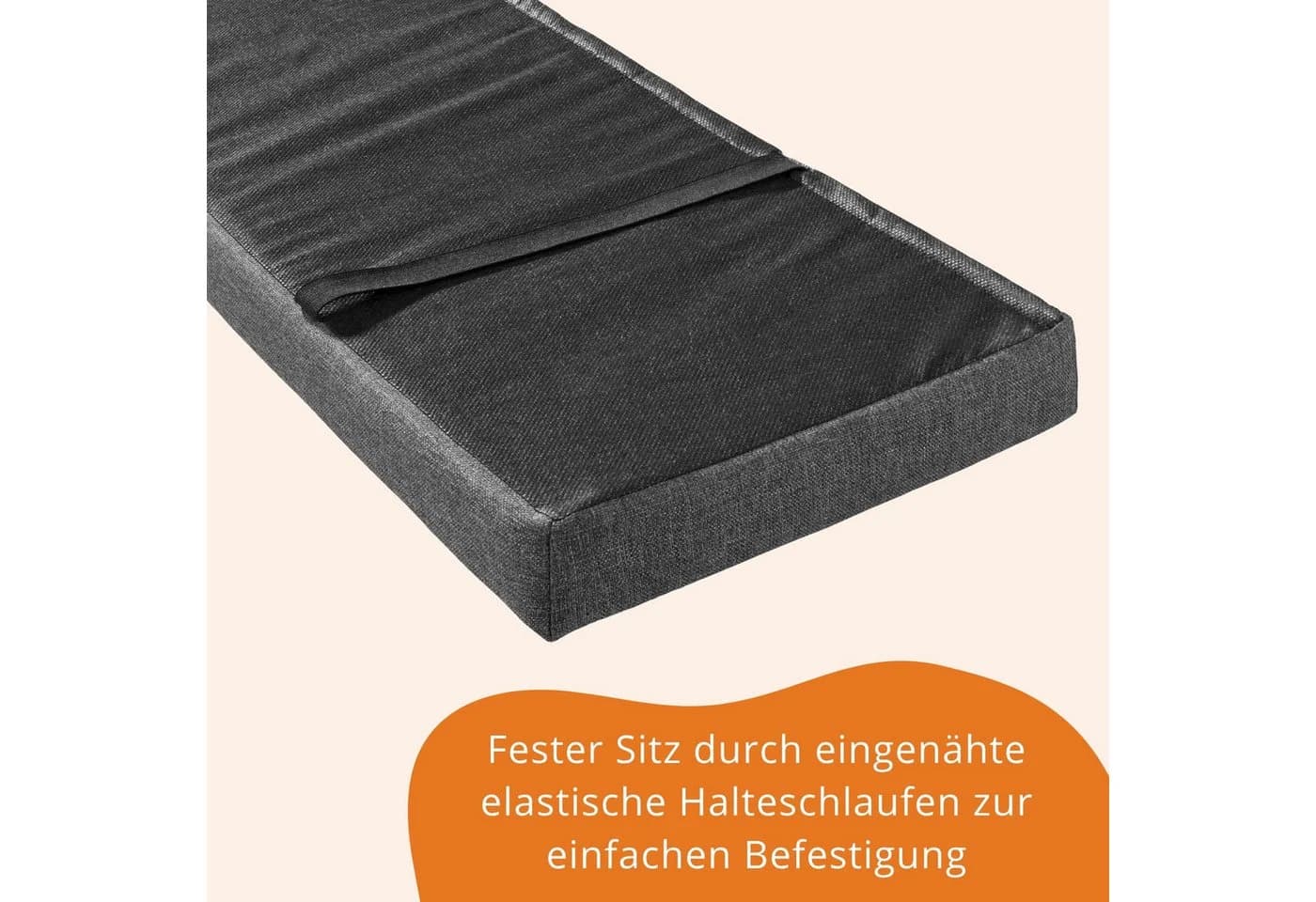 sleepling Bankauflage 2er Set Dunkelgrau mit Schlaufen - Bild 3
