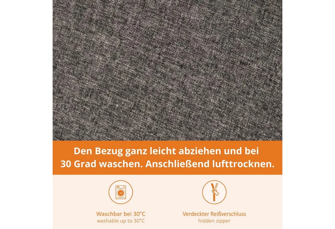 sleepling Bankauflage 2er Set Dunkelgrau mit Schlaufen - Bild 5