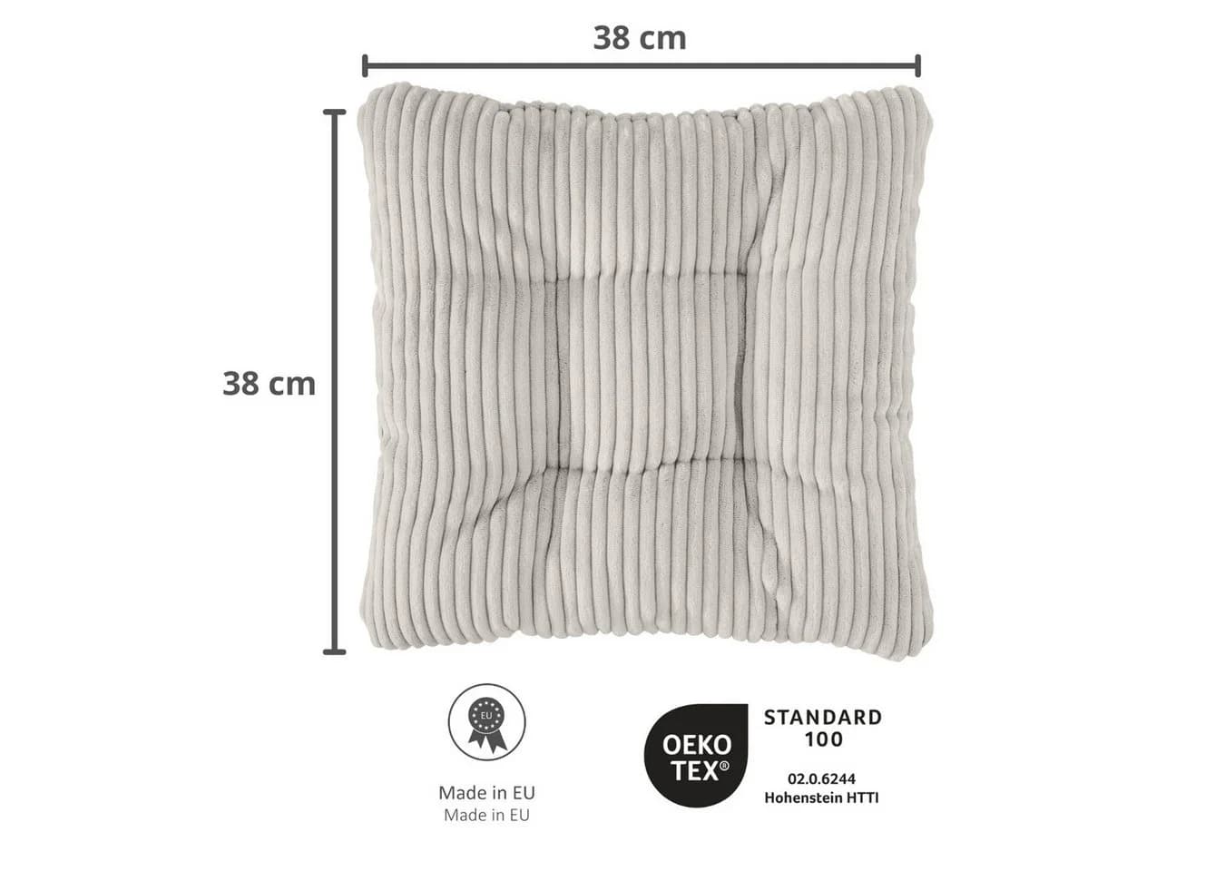 sleepling Sitzkissen Cord-Optik Beige 38x38 cm - Bild 3