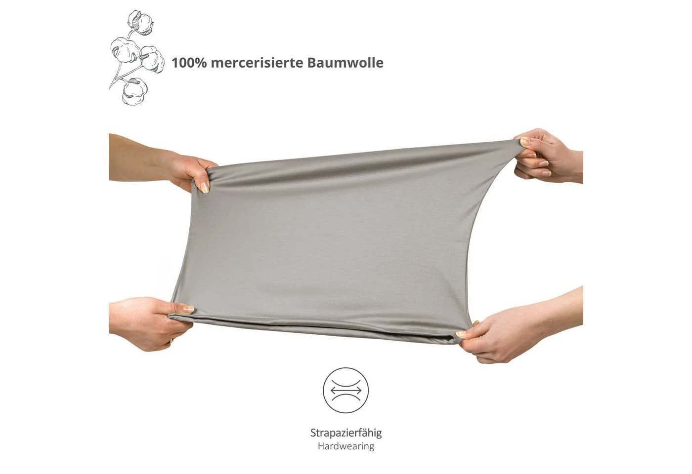 liebling Kissenhülle Interlock Jersey Beige Mercerisierte Baumwolle - Bild 4