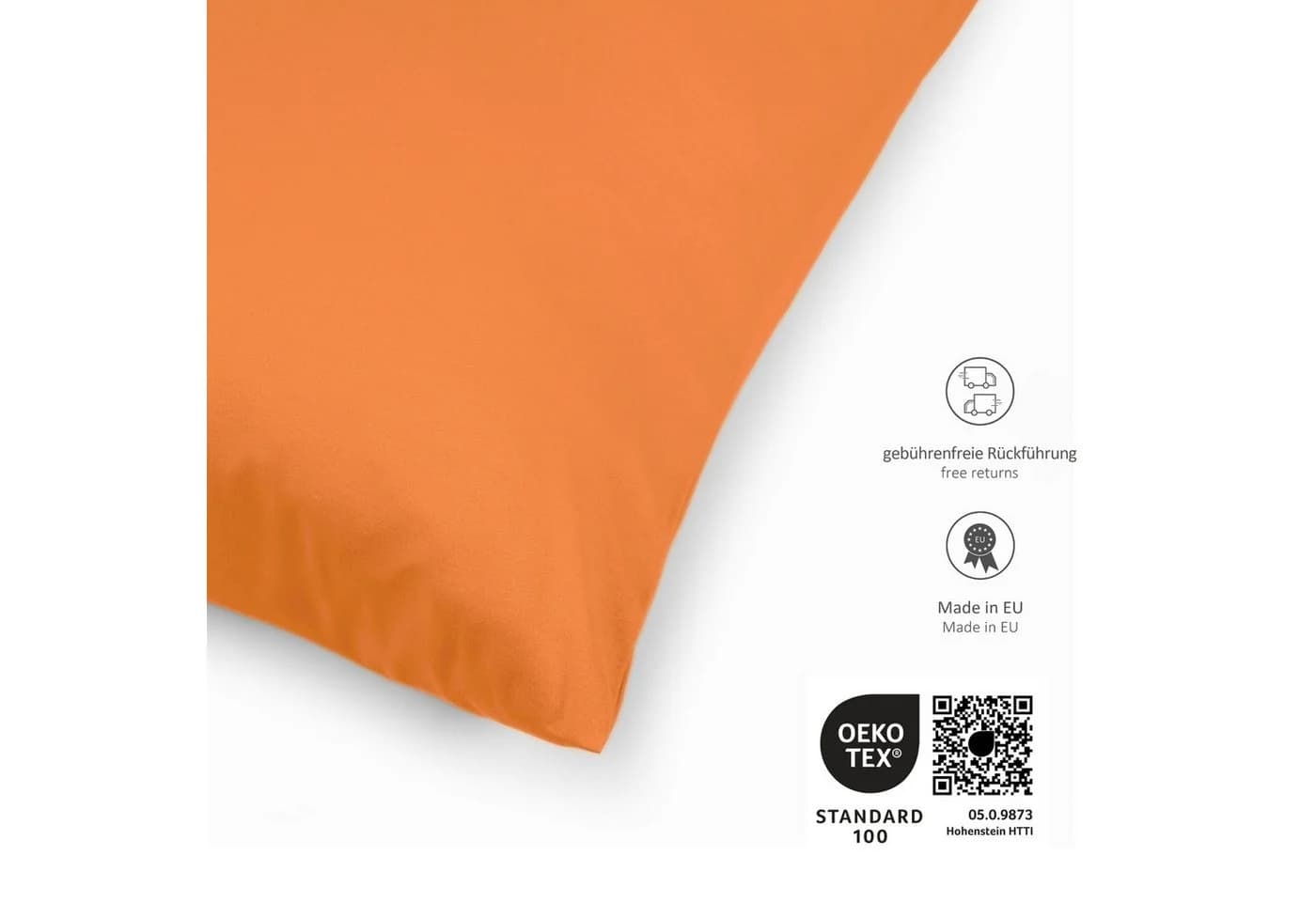liebling Kissenhülle Interlock Jersey Orange Mercerisierte Baumwolle