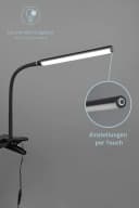 lightling LED Klemmtischleuchte Nella Schwarz Matt Touch Dimmbar Bild 3