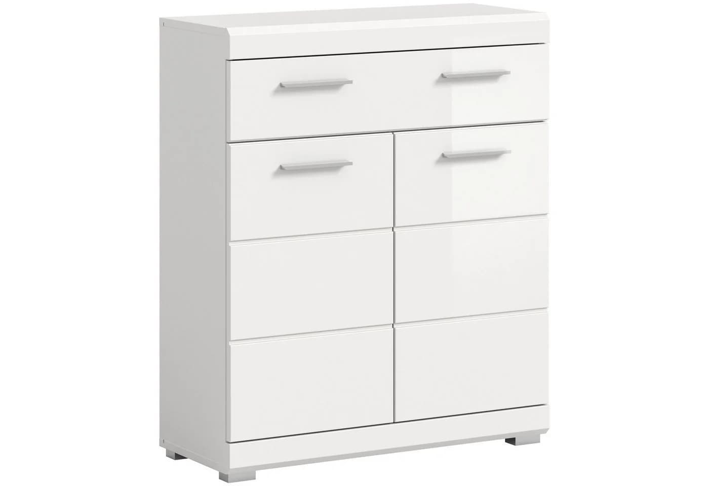 furnling Unterschrank Scott Weiß 1 Schublade 2 Türen Badkommode - Bild 2