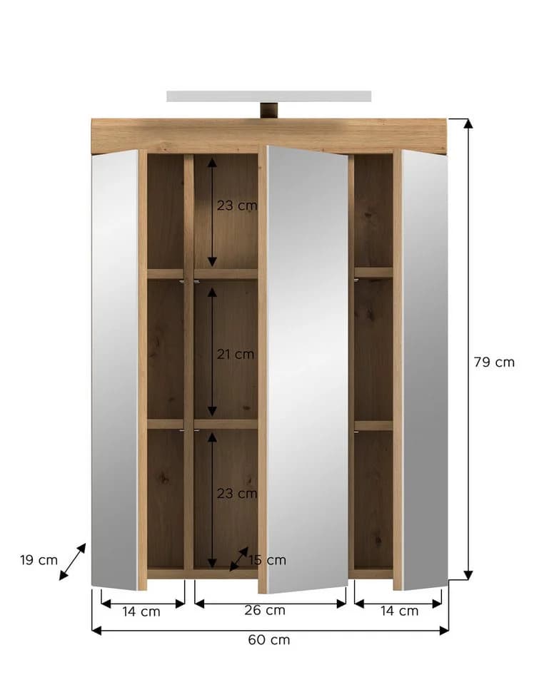 Spiegelschrank aus Salbei und Artisan Eiche - Bild 5