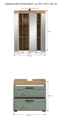 furnling Badmöbel-Set Scott mit Beleuchtung Salbei/Eiche Bild 5