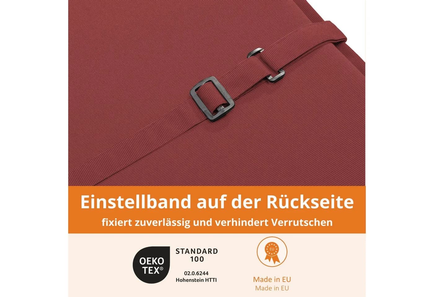 sleepling Hochlehnerauflage 4 St. Rot - Polster für Gartenmöbel mit Eckbändern - Bild 3