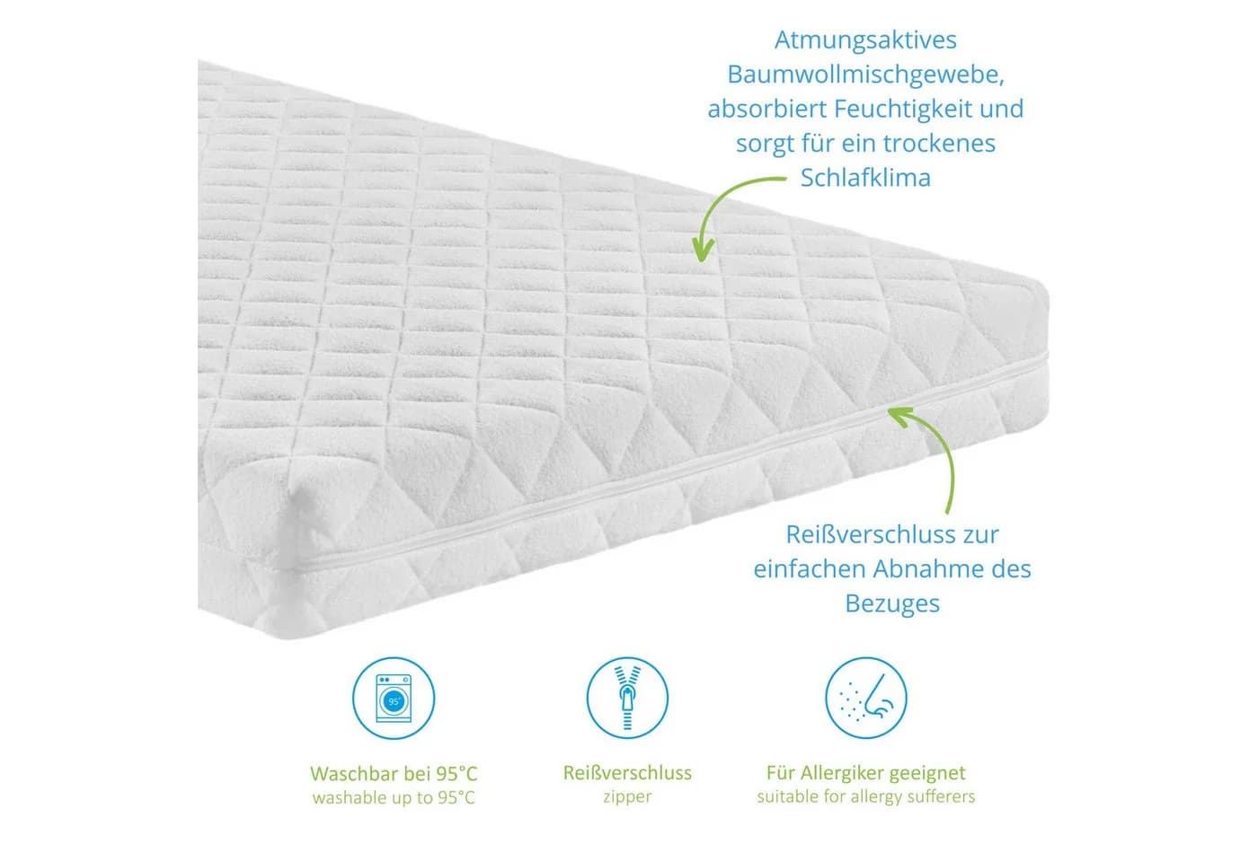 Bodyprotect Babymatratze Little Dreams Weiß Schaumstoff - Bild 5