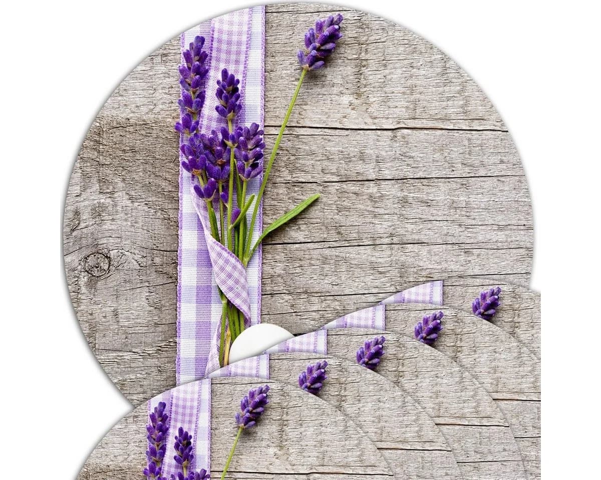 matches21 HOME & HOBBY Platzset 6er Set Lavendel Holz-Optik rund - Bild 2