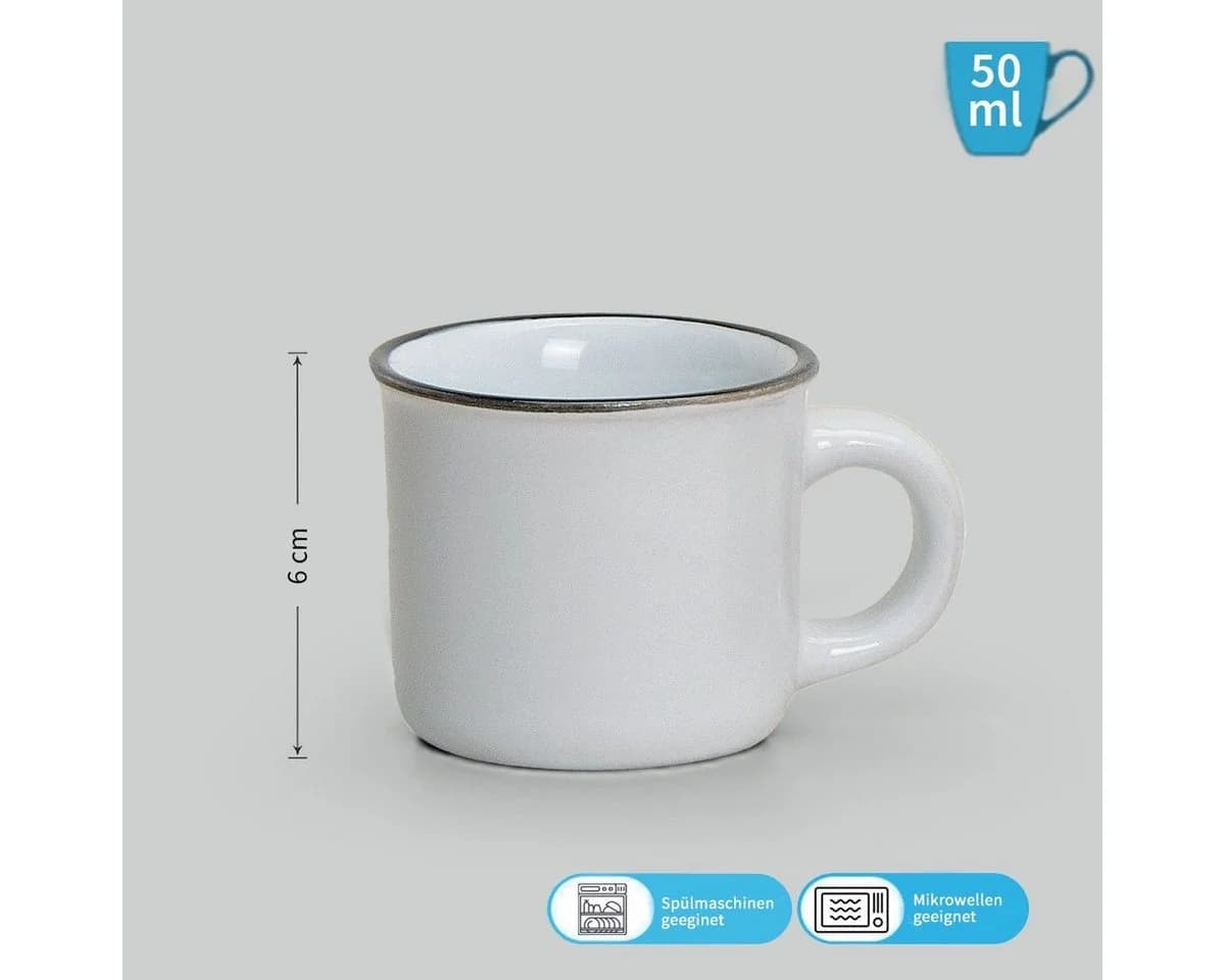 matches21 HOME & HOBBY Espressotassen 6er Set Keramik Modern Vintage