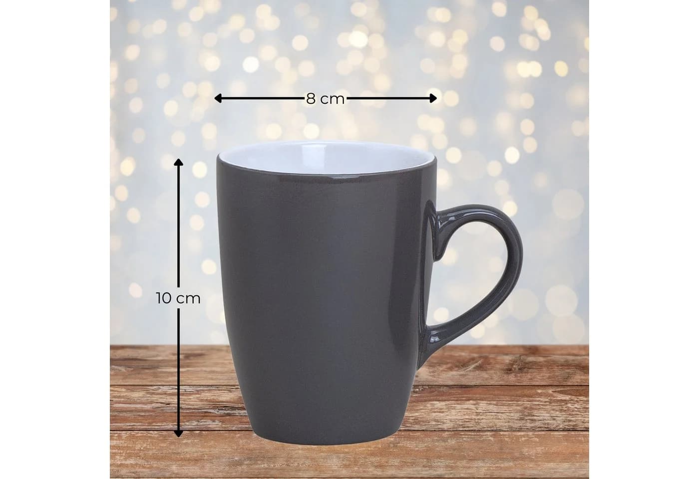matches21 HOME & HOBBY Kaffeetassen 6er Set Grau Keramik 340ml