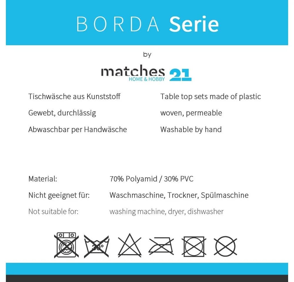 matches21 HOME & HOBBY Platzset BORDA 4er Gelb PVC Tischunterlage