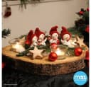 matches21 HOME & HOBBY Dekofigur Schneemann rote Mützen 4er Set 7 cm Bild 3