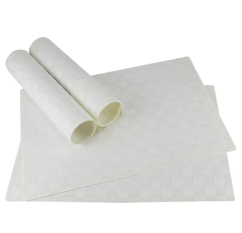 matches21 HOME & HOBBY Platzset Tischset MODERN weiß 4er Set abwaschbar - Bild 2